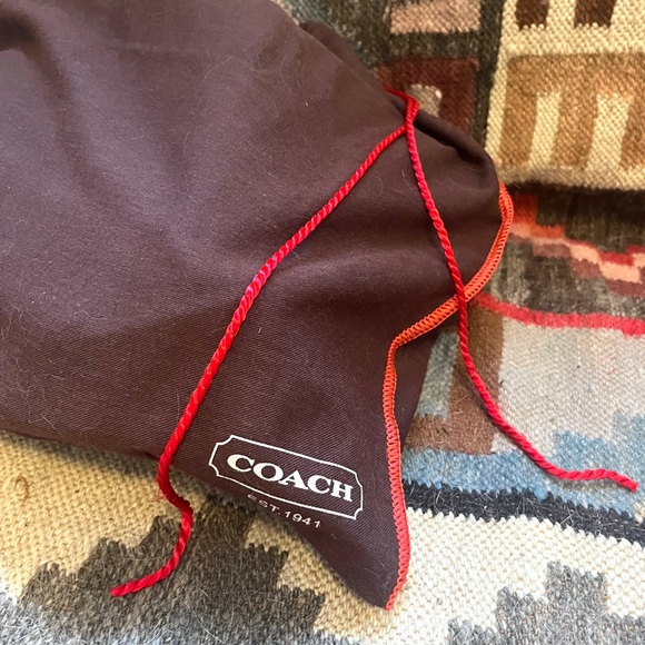 Coach • brown leather & woven adjustable shoulder bag with classic “C” allover - Picture 11 of 16